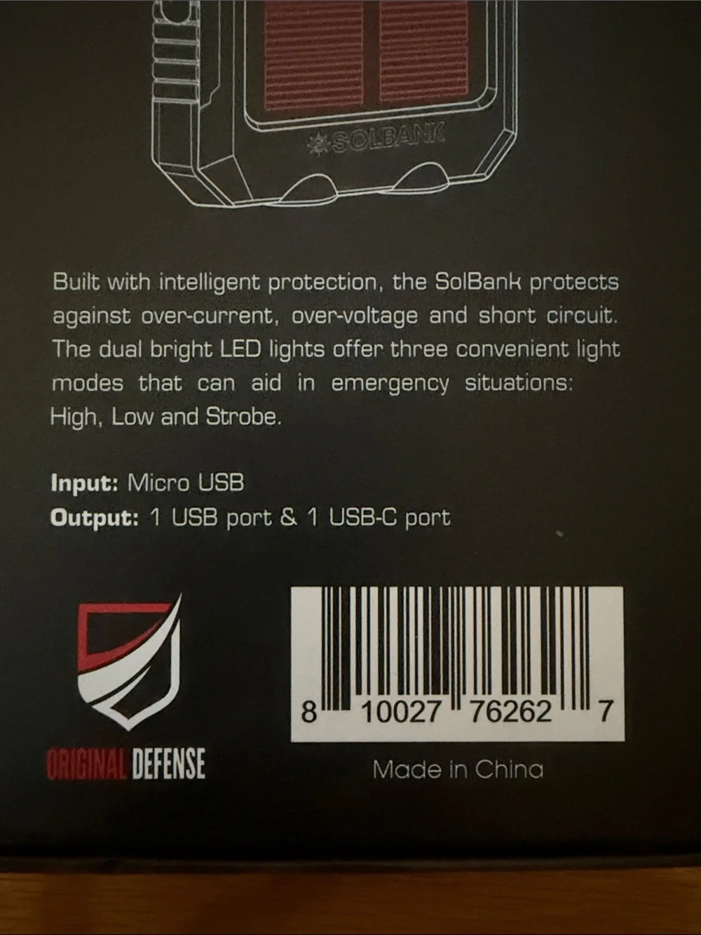 SolBank Portable Solar Power Bank - Red